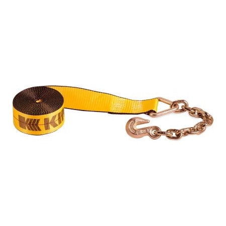Kinedyne Kinedyne Winch Strap 423040 with Chain Anchor - 30' x 4" Gold 423040